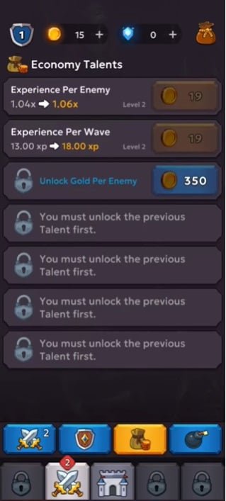 ترقية قوة المعالجات في معالج الخمول: Tower Defense RPG Mod APK