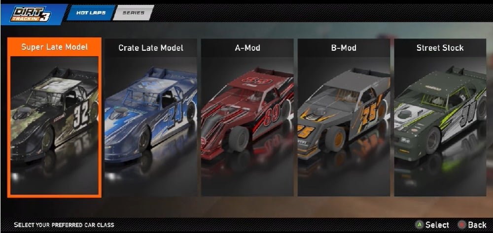 اختر طراز سيارتك المفضل لوضعه في السباقات في Dirt Trackin 3 Mod APK