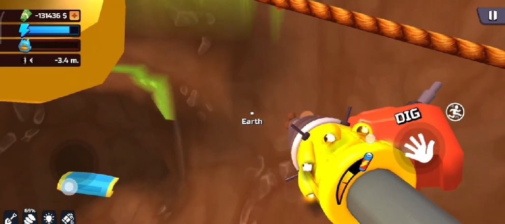 استخدم التدريبات لحفر الأرض ، والبحث عن عناصر قيمة في حفر ثقب ثلاثي الأبعاد محاكاة Mod APK