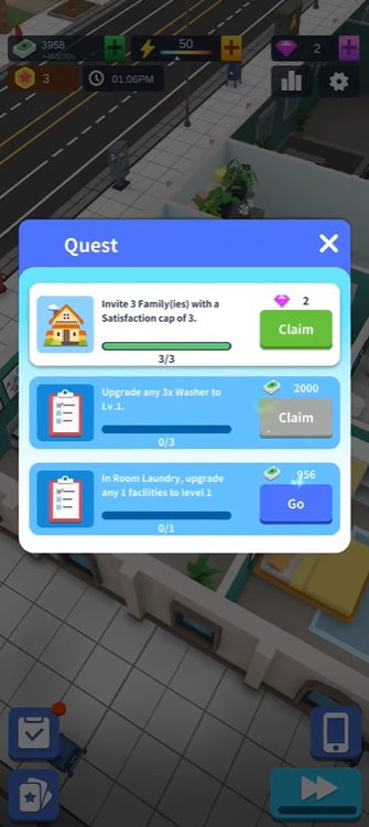 أكمل جميع المهام للحصول على مكافآت في Idle Mound Sim Mod APK