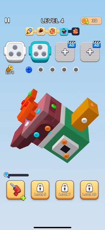 قهر المستويات من سهلة إلى صعبة في Screwdom 3D Mod APK