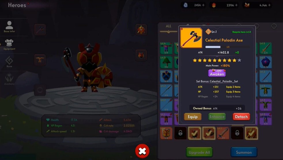 أضف أسلحة جديدة لتشغيل أبطالك في Dragon Haven: Idle RPG Mod APK