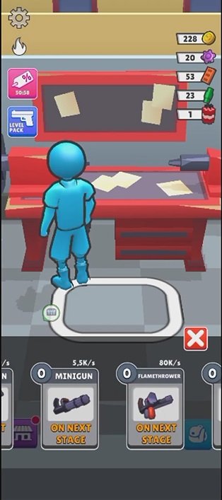 جمع المزيد من الأسلحة المختلفة في Walkers Attack Mod APK