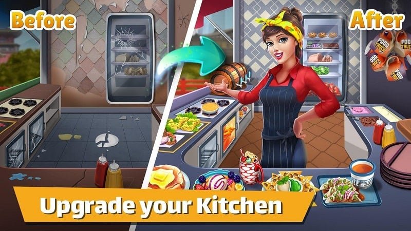 شاحنة الطعام طهاة طهي mod apk