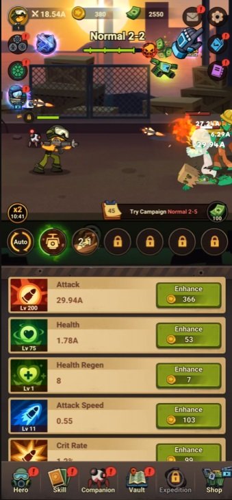 قم بتغيير مظهر الأبطال من خلال الترقية في Stickman vs Zombie: Dark War Mod APK