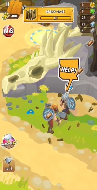 giải cứu những người dân khỏi nguy hiểm bằng các trận chiến trong vikings revenge mod apk